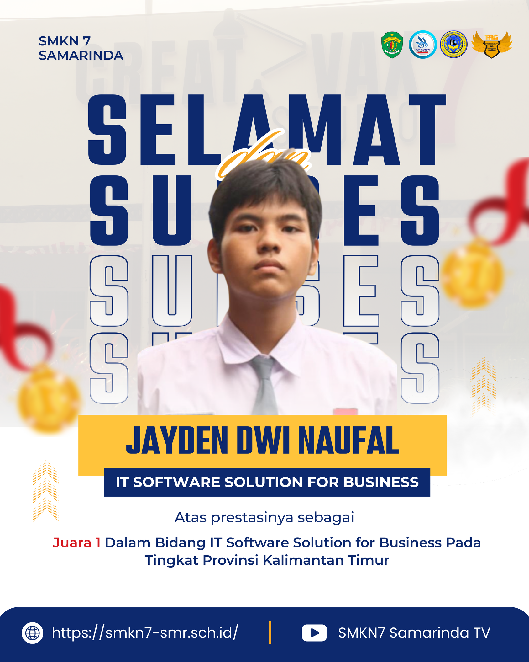 Jayden Dwi Naufal 🏆 Juara 1 di bidang   IT Software Solution for Business LKS Tingkat Provinsi Kalimantan Timur